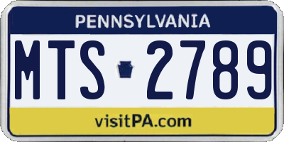 PA license plate MTS2789