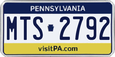 PA license plate MTS2792