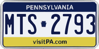 PA license plate MTS2793