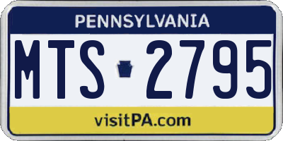 PA license plate MTS2795