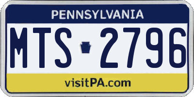 PA license plate MTS2796