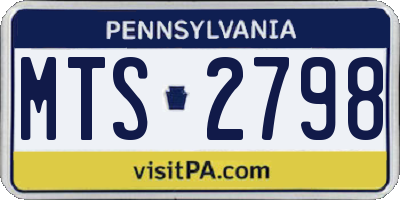 PA license plate MTS2798