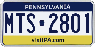 PA license plate MTS2801