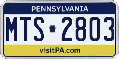 PA license plate MTS2803