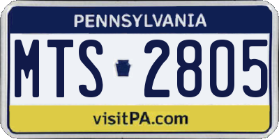 PA license plate MTS2805