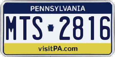 PA license plate MTS2816