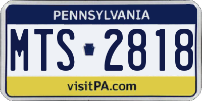 PA license plate MTS2818