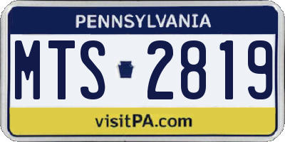 PA license plate MTS2819