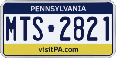 PA license plate MTS2821