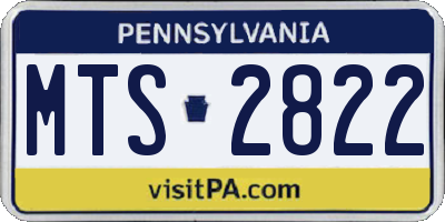 PA license plate MTS2822