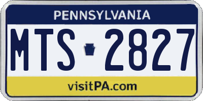 PA license plate MTS2827