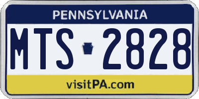 PA license plate MTS2828