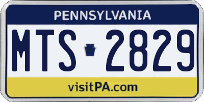 PA license plate MTS2829