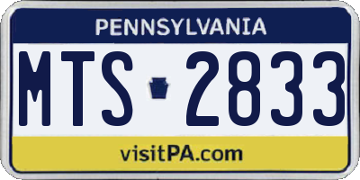 PA license plate MTS2833