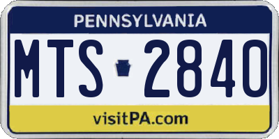 PA license plate MTS2840
