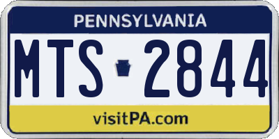 PA license plate MTS2844