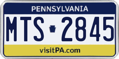 PA license plate MTS2845