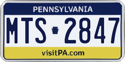 PA license plate MTS2847