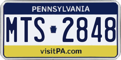 PA license plate MTS2848
