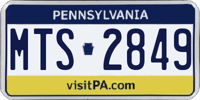 PA license plate MTS2849