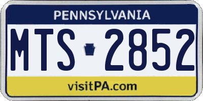 PA license plate MTS2852