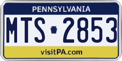 PA license plate MTS2853