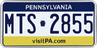 PA license plate MTS2855