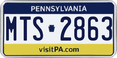 PA license plate MTS2863
