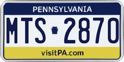 PA license plate MTS2870