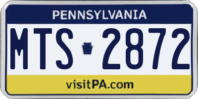 PA license plate MTS2872