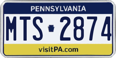 PA license plate MTS2874