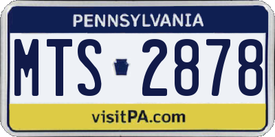 PA license plate MTS2878