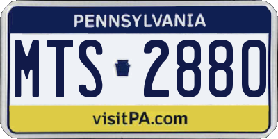 PA license plate MTS2880
