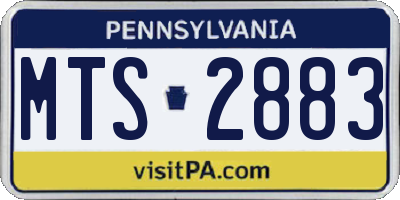 PA license plate MTS2883