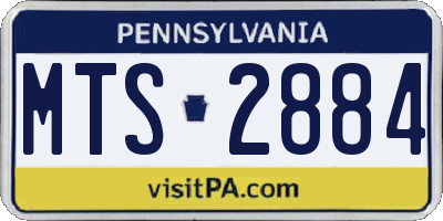 PA license plate MTS2884