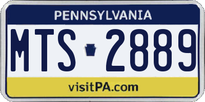 PA license plate MTS2889