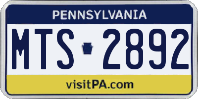 PA license plate MTS2892