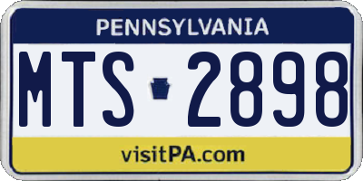 PA license plate MTS2898