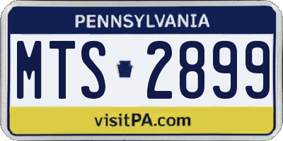 PA license plate MTS2899