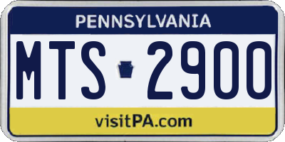 PA license plate MTS2900