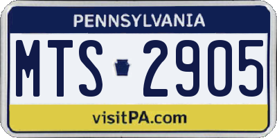 PA license plate MTS2905
