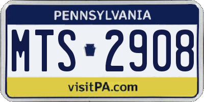 PA license plate MTS2908