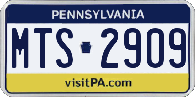PA license plate MTS2909