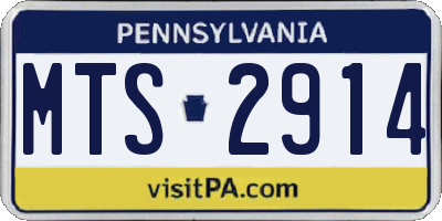 PA license plate MTS2914