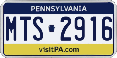 PA license plate MTS2916