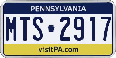 PA license plate MTS2917
