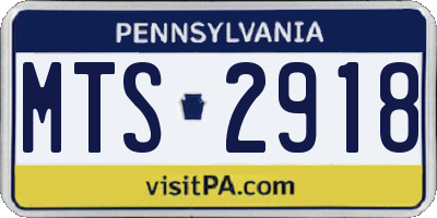 PA license plate MTS2918