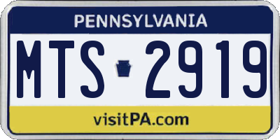PA license plate MTS2919