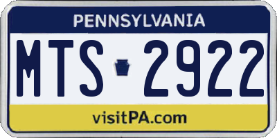 PA license plate MTS2922