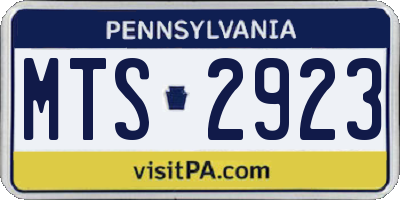 PA license plate MTS2923